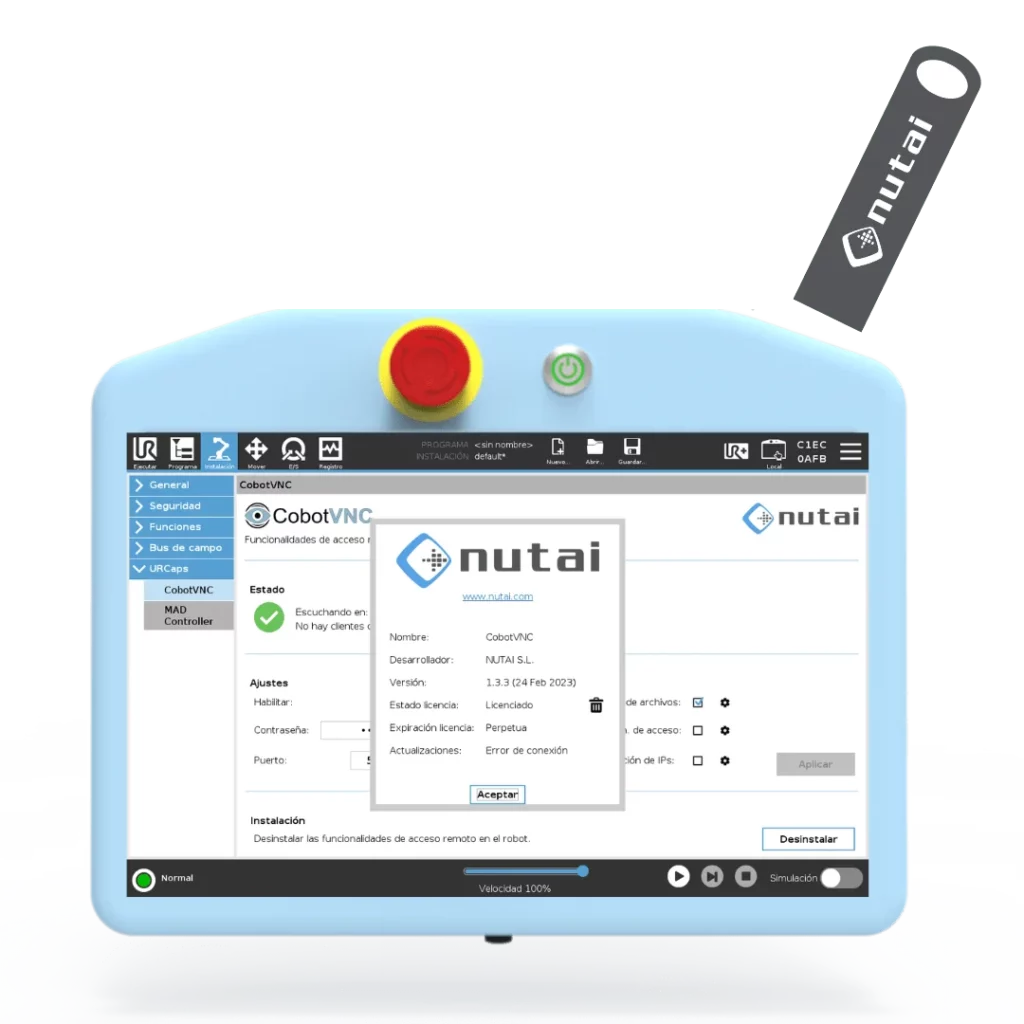 CobotVNC 23 Instalación del software URCap CobotVNC en robot Universal Robots